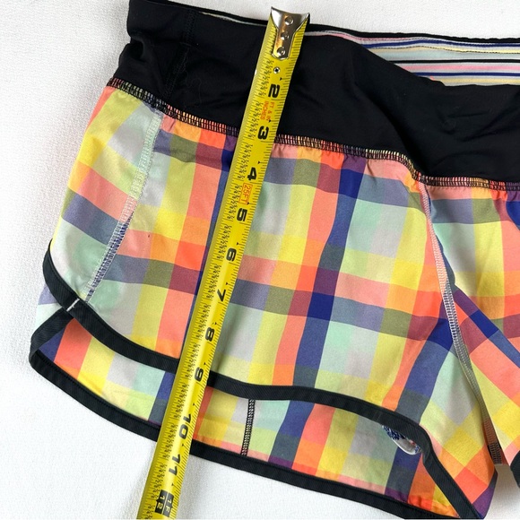 Lululemon Speed Short Sea Wheeze Plaid Running Active Workout - Picture 6 of 7